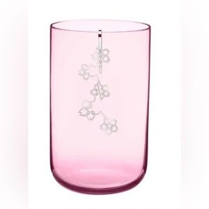 Christofle Pink Glass Vase With Silver-Plated Ornament